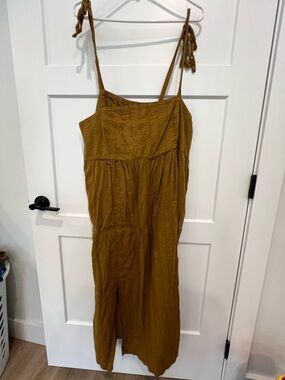 Old Navy Mustard Brown Textured Midi Dress